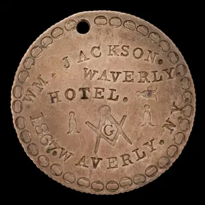 WM. JACKSON. / WAVERLY. HOTEL. / (Masonic symbols) / 1867