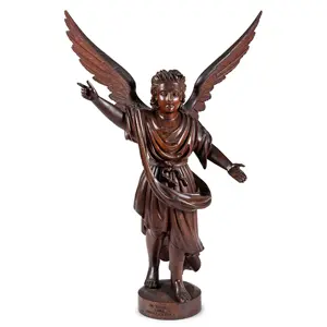 Sculpture, Carved Figure of Angel Gabriel, Full Length, In-the-Round