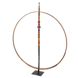 Stick and Hoop Toy, Hoop Rolling, BEST Turned and Painted Stick