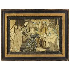 Seventeenth Century Embroidery, Needlework, Judgement of Solomon