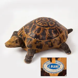 Paper Mache Turtle Candy Container with label