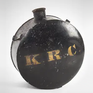 Painted & Lettered Civil War Militia Tin Canteen