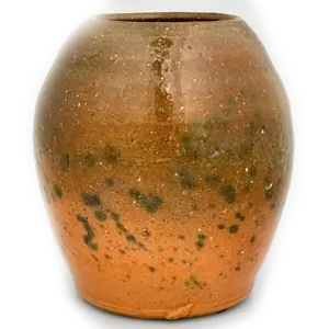 Redware Vase, Lead Glaze Spotted with Green
