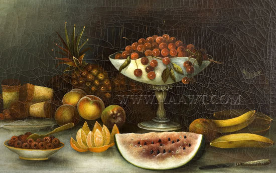 Still Life, Fruit Compote, Oil on Canvas, entire view