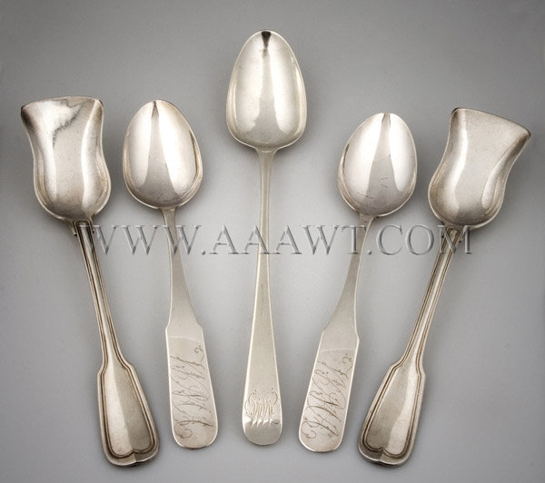 Group of Silver Serving Spoons, entire view