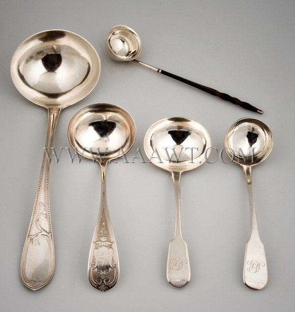 Group of Silver Ladles, entire view