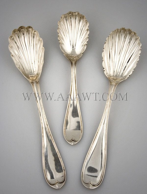 Group of Scalloped Silver Spoons, entire view