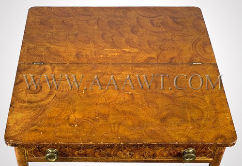 Painted Card Table, a Rare and Fine Fancy Paint Decorated Sheraton Games Table
South Eastern, Massachusetts, Circa 1825, top detail