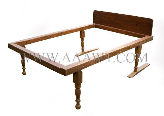Folding Bedstead, Press Bed, Original Red Painted Surface, Shoe Feet
18th to Early 19th Century, entire view