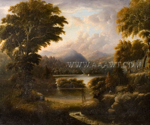 Painting, Landscape with Lake and Mountains
Attributed to Alvan Fisher (1792-1863)
First Quarter 19th Century, entire view