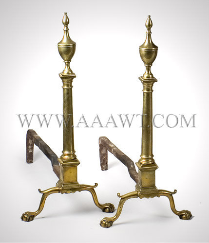 Pair Of Outstanding Brass Andirons
Signed, R. Whittingham
New York, entire view