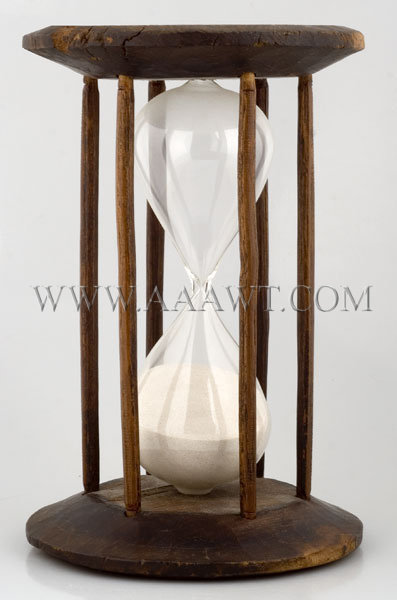 Hourglass Timer
Clear Blown One-Piece Bulb
Carved Frame, entire view
