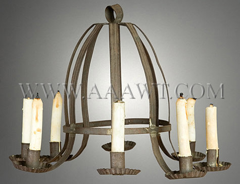 Extremely Rare
New England Chandelier
Circa 1780-1810, entire view