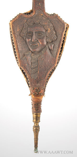 Bellows, Carved Walnut Fireplace Bellows, Portrait of George Washington
Anonymous, 19th Century, entire view