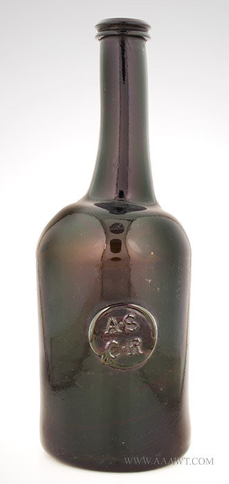 Blown Sealed Wine Bottle, ASCR, All Souls Common Room, All Souls College, Oxford
England, 19th Century, entire view