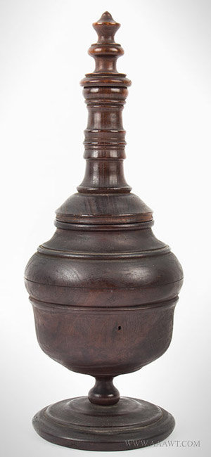 Antique Lignum Vitae Covered Snuff Container in Great Surface, Circa 1780, entire view