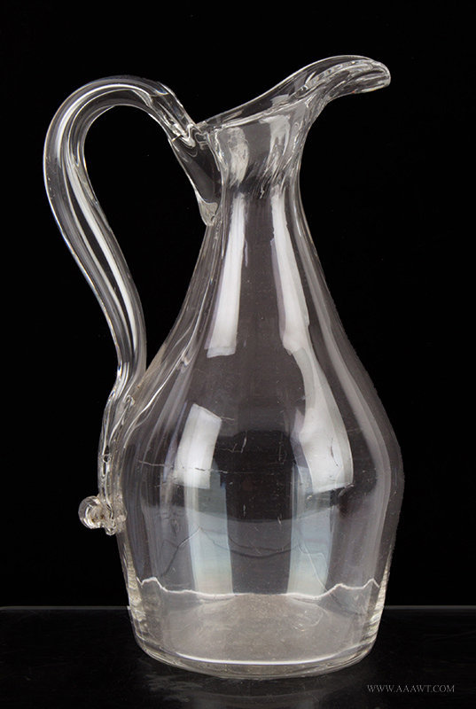 Antique Free Blown Colorless Glass Cruet, Circa 1830, entire view