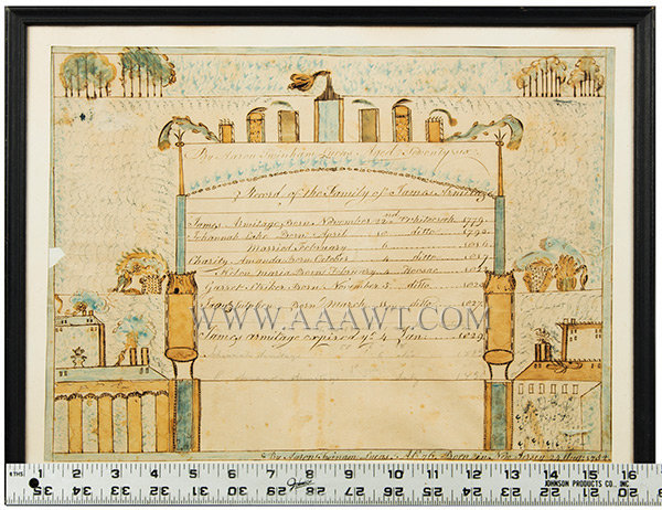 Family Record, James Armitage
White Creek, New York
1828, entire view