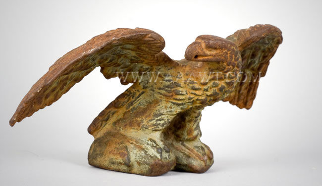 Antique Cast Iron Figure, Eagle, angle view