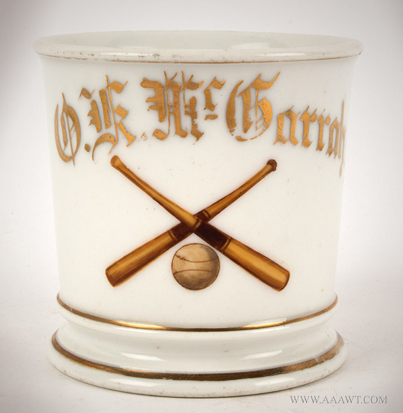 Shaving Mug, Hand Painted and Gilt Decoration, front view