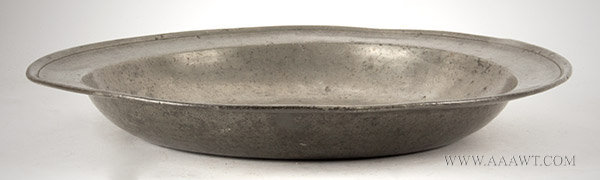Antique Pewter Deep Dish by Thomas Swanson of London, 1765 to 1783, side view