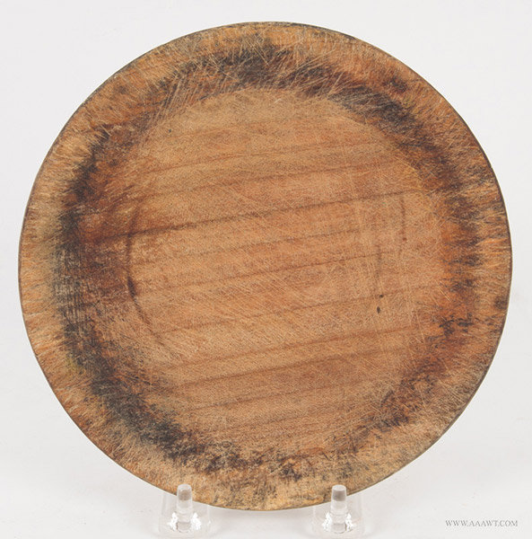 Antique Early American Treen Plate, New England, 18th Century, entire view