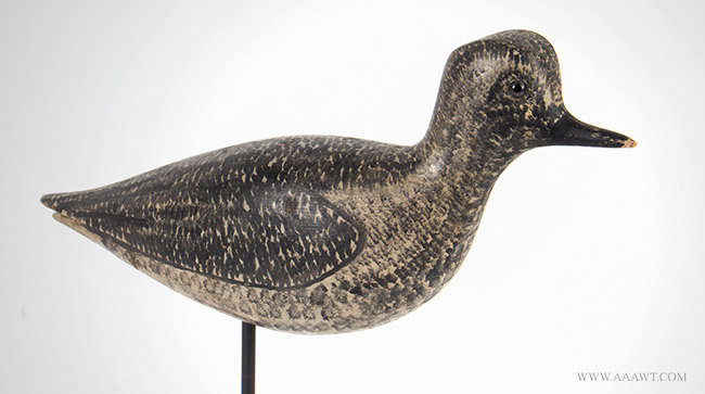 Antique Black Bellied Plover Decoy by Goerge Boyd, New Hampshire, angle view