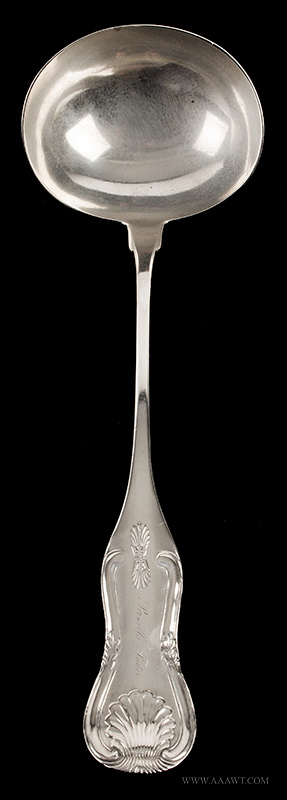 Silver Ladle, Stebbins, New York City, Fiddle and Shell
Edwin Stebbins, active 1835 – 1845
New York, NY, entire view