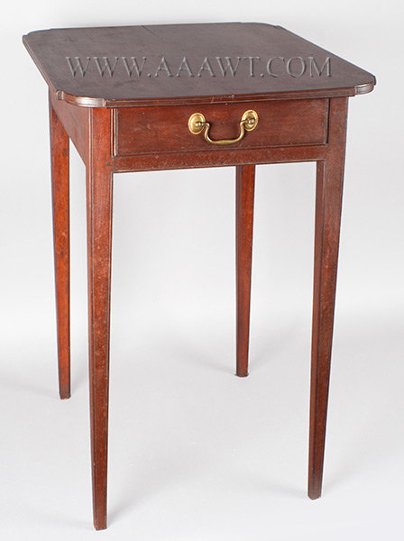 Hepplewhite Table, One Drawer Stand, Original Red and Brass Hardware
New England
Circa 1800, entire view