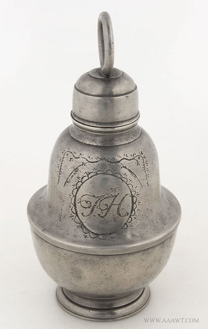 Antique Pewter Status Container by William Eddon, English, entire view
