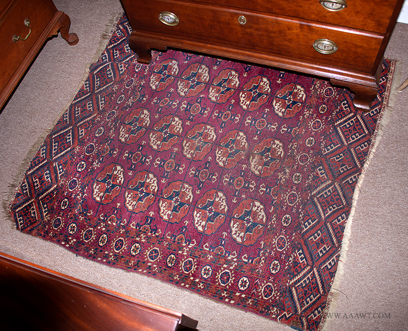 Antique Oriental Rug, Red and Blue, entire view