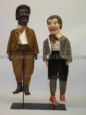 Antique Pair of W. J. Judd Ventriloquist Figures, entire view