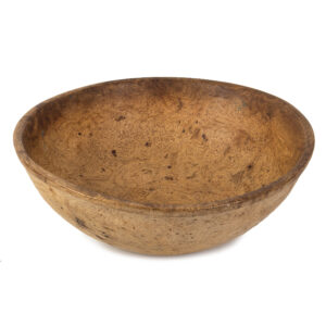 Ash Burl Bowl, Large, good line, rimmed and footed, Serving Bowl Inventory Thumbnail