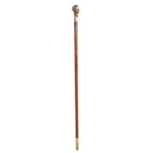 Antique Cane, Figural Walking Stick, Mustached Man Wearing Helmet Inventory Thumbnail