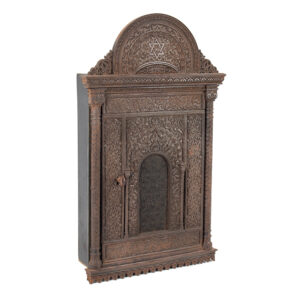Antique Judaica, Cast Iron & Wood Key Cabinet, Star of David Inventory Thumbnail