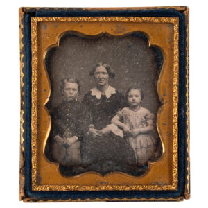 Daguerreotype, Mother and Two Children, Sixth Plate Inventory Thumbnail