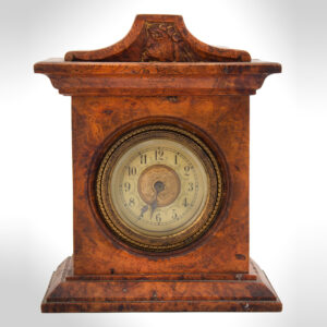 Small Burl Walnut Shelf Clock Inventory Thumbnail