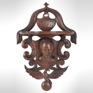 John Haley Bellamy Carved Wall Bracket (Shelf), Patriotic, Full Portrait, Eagle, Bunting Inventory Thumbnail