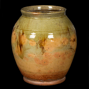 Ovoid Redware Jar, Bristol County, Beautiful Glaze Inventory Thumbnail