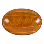 1120-121_1_Redware-Loaf-Dish,-Oval,-Decoarted_view-1