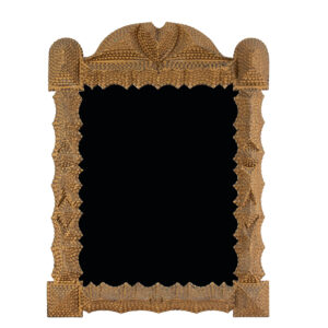 Tramp Art Picture Frame or Mirror, Surmounted with Heart, Fine Example Inventory Thumbnail