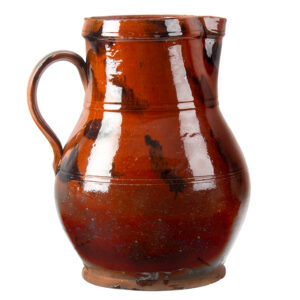 Large Robust Redware Pitcher, Probably Huntington, New York Inventory Thumbnail
