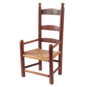 Childrens Ladderback Armchair in Original Red Paint Inventory Thumbnail