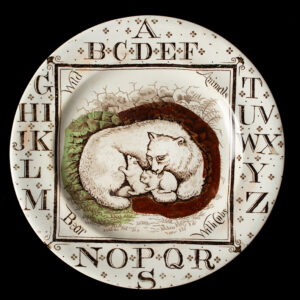 Child’s ABC Plate, The Bear with Cubs, Brownhills Pottery Co. Inventory Thumbnail