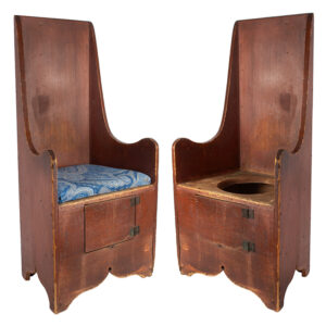 Children’s Necessary Chair, Wingchair Style Potty Chair, Original Red Paint Inventory Thumbnail