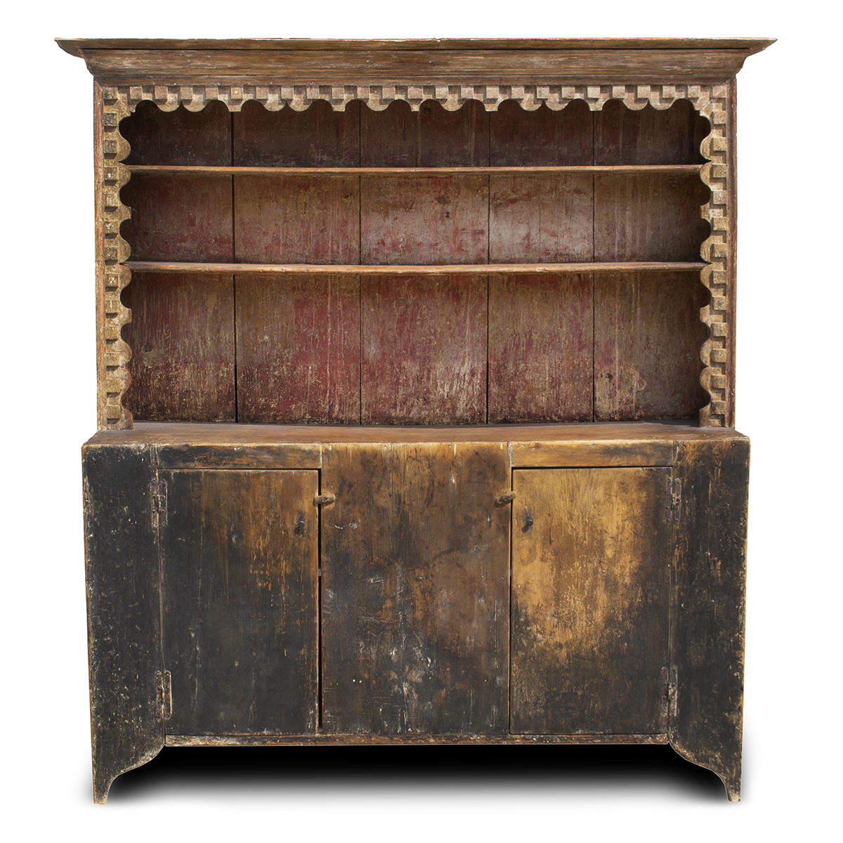 Eighteenth Century Cupboard, Step-Back, Open-Top, Original Surface History