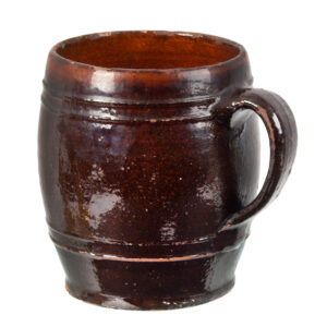 Redware Barrel Shape Tankard, Loop Handle Mug Inventory Thumbnail