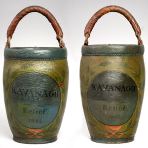 Pair of Painted Leather Fire Buckets, Kavanagh-Relief Inventory Thumbnail
