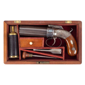Cased Allen & Thurber Bar Hammer Pepperbox, NYC Retailer Marked Inventory Thumbnail