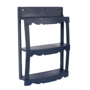 Wall Shelf, Small Bowfront in Blue Paint Inventory Thumbnail